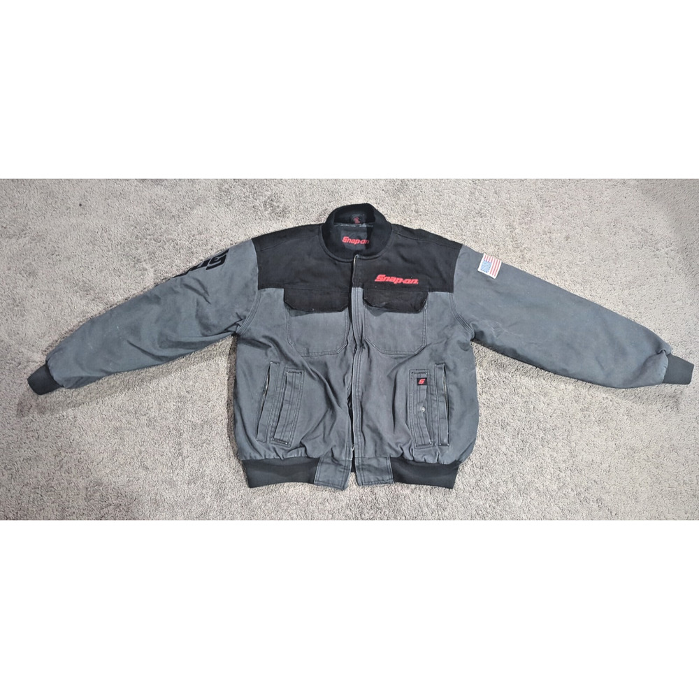 Snap-On Tools Men's XL Canvas Bomber Work Jacket Embroidered